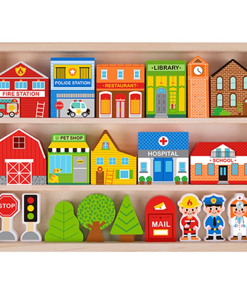 Linnamängu komplekt koos hoonetega