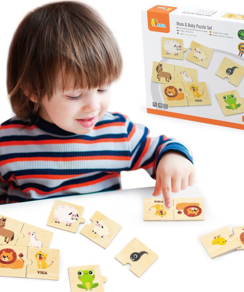 Puidust loomapuzzle mäng lastele