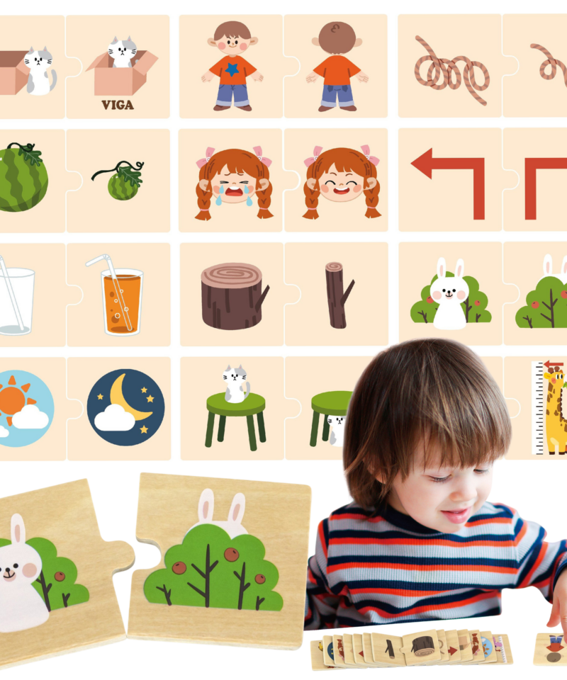 Puidust vastandite puslemäng lastele