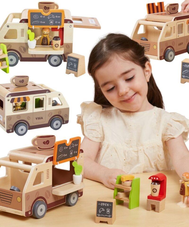 Puidust Mänguauto Kiosk koos avatava katusega