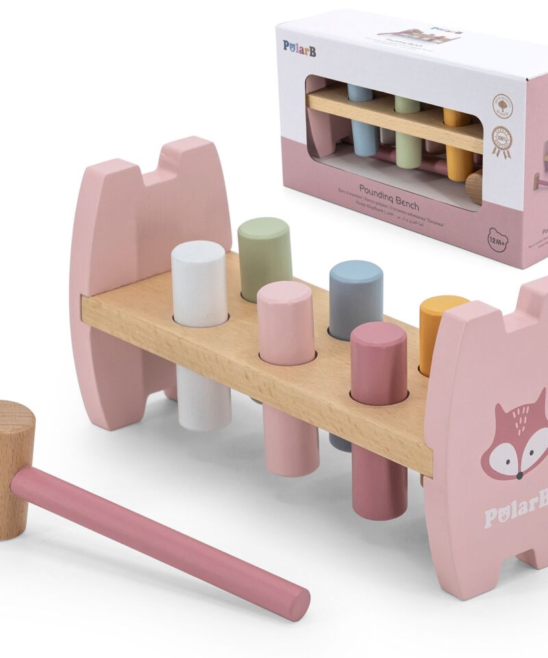 Värviline puidust haamrimäng lapsele