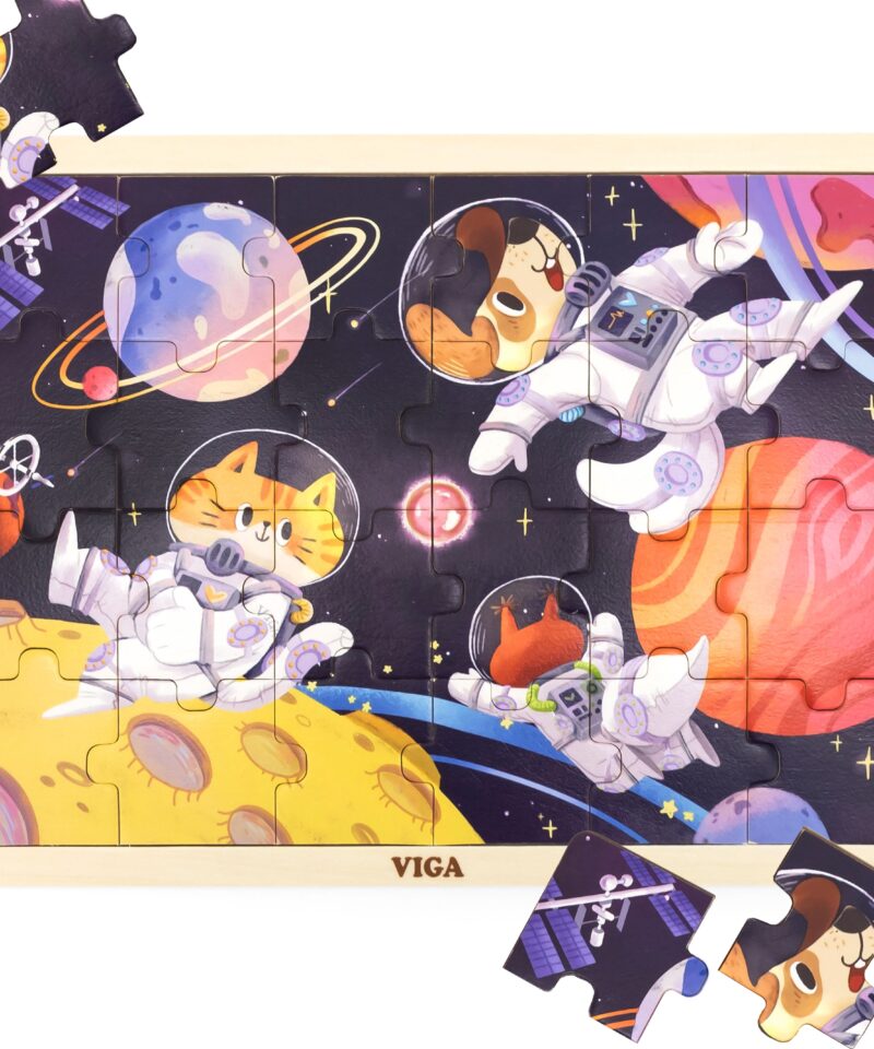 Puidust kosmose pusle lastele pildinäidisega