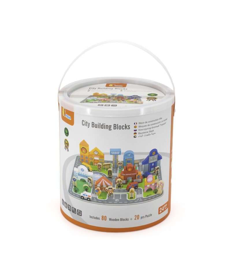 Linnaehituse klotsikomplekt koos tarvikutega