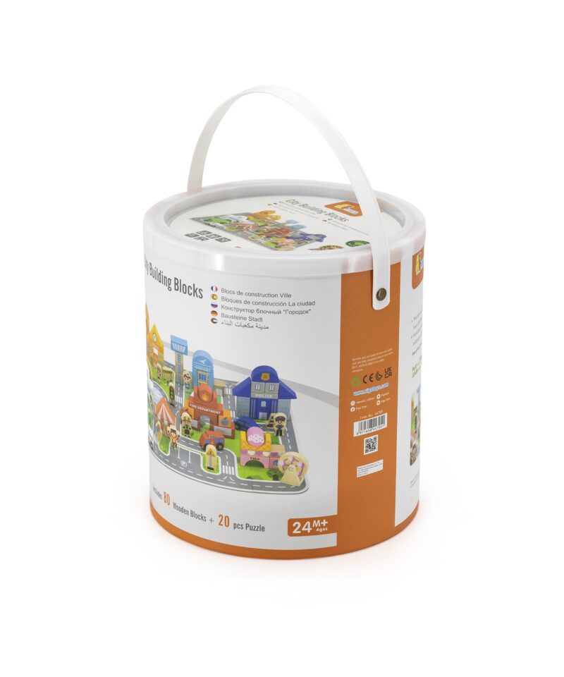 Linnaehituse klotsikomplekt koos tarvikutega