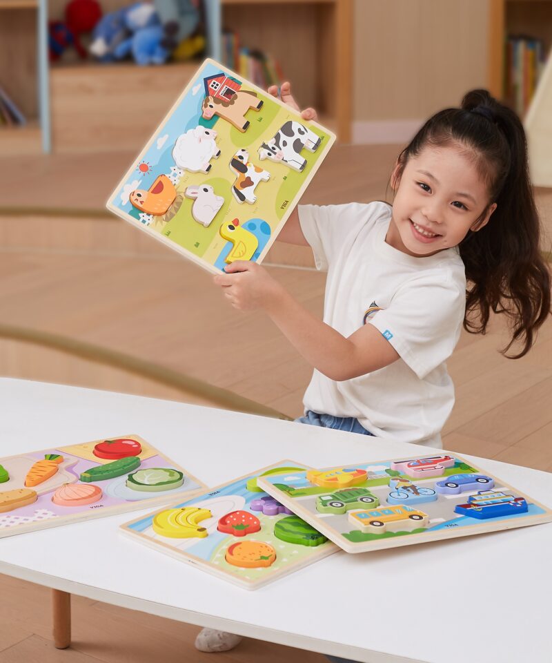 Värvikas Montessori puuviljamosaiik lastele