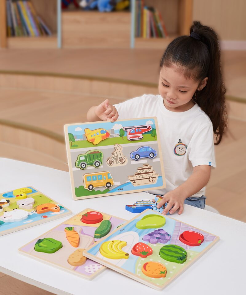 Montessori puidust pusle ja mänguasi