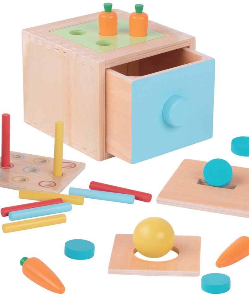 Montessori õppekarp koos praktilise sahtliga