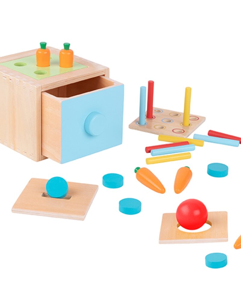 Montessori õppekarp koos praktilise sahtliga