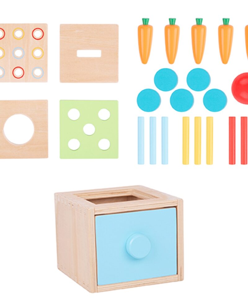 Montessori õppekarp koos praktilise sahtliga