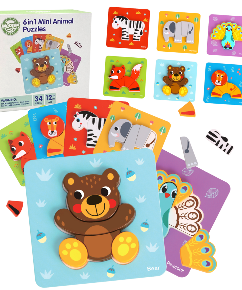 Loomade pusle puidust klotsidega