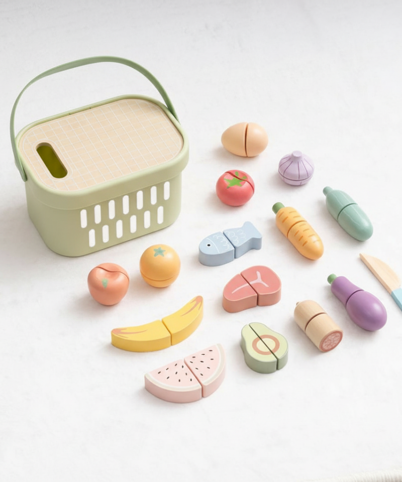 Puidust toidukomplekt väikestele kokkadele