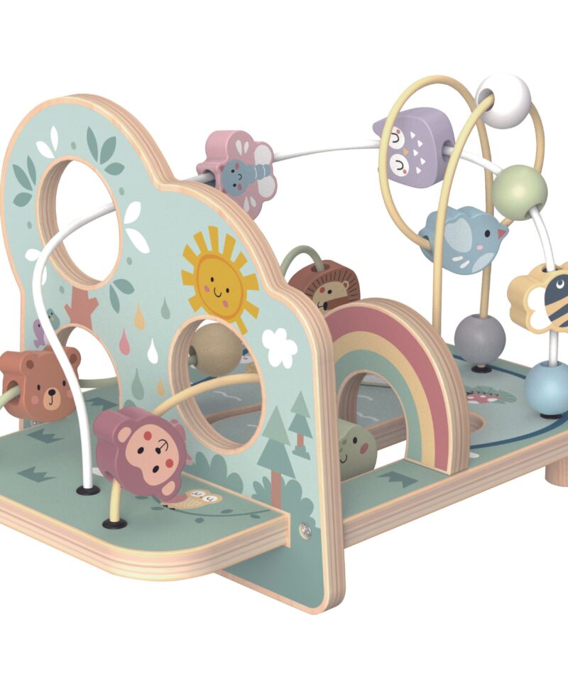 Laste puulabürint värviliste helmestega