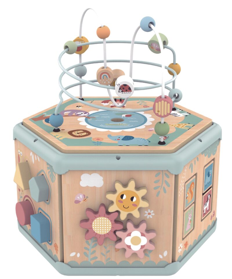 Kompaktne kuusnurkne mängukeskus