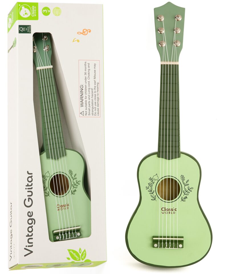 Puidust Laste Kitarr pastelsetes toonides