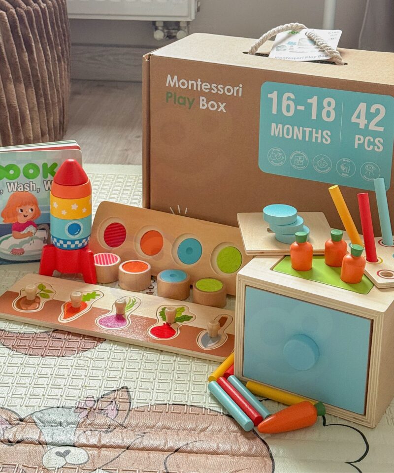 Hariduslik mängukomplekt puidust elementidega