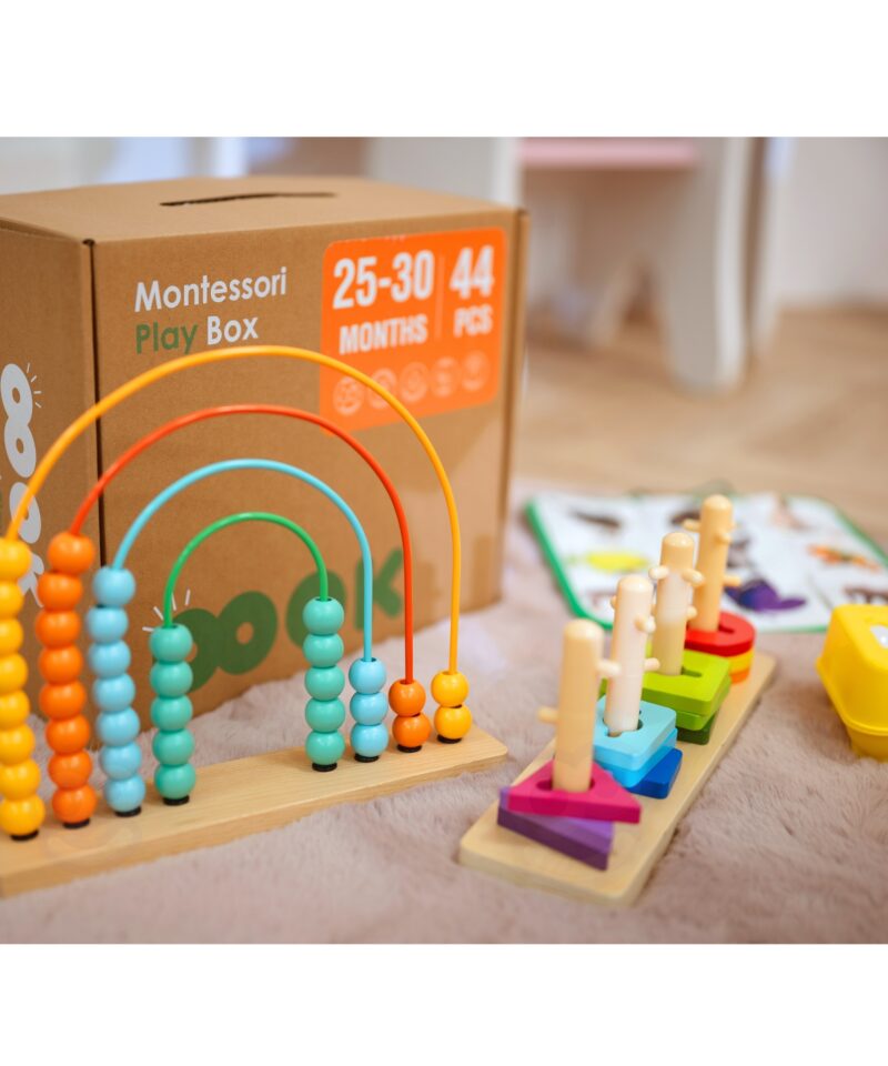 Montessori kast erinevate kujundite ja värvide õppimiseks