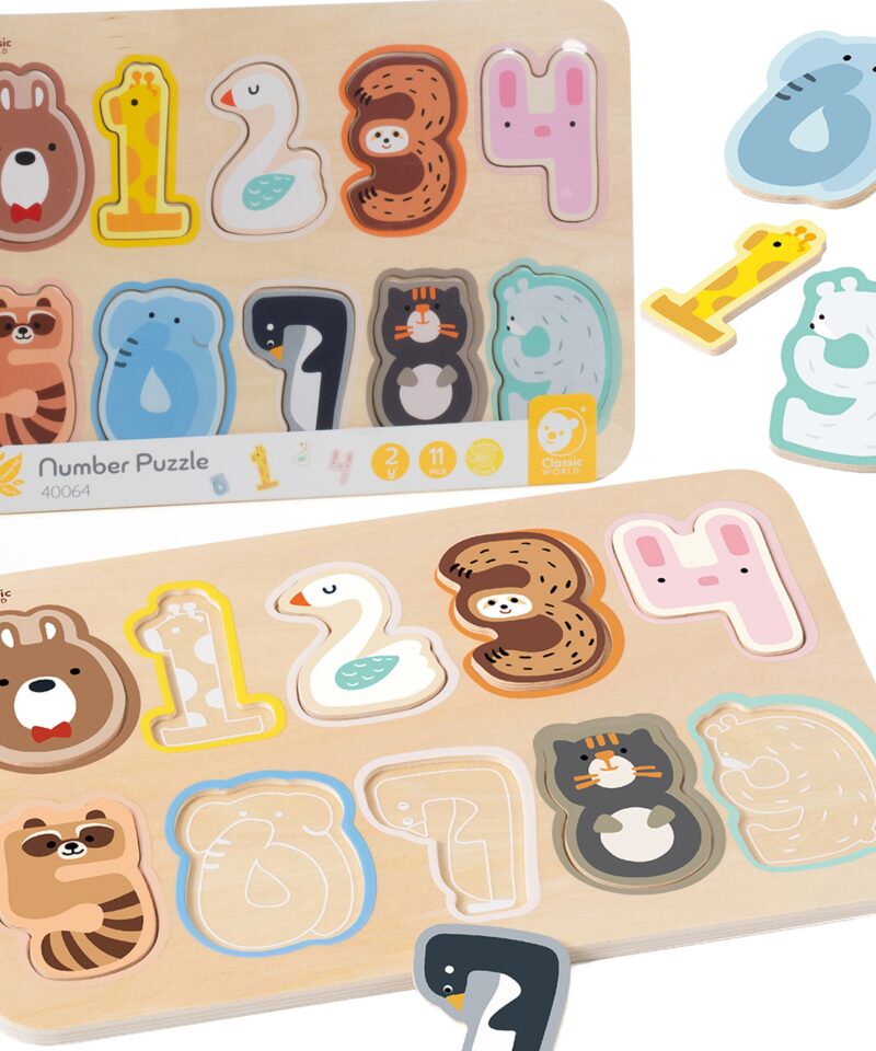 Puidust numbripusle lastele mängimiseks