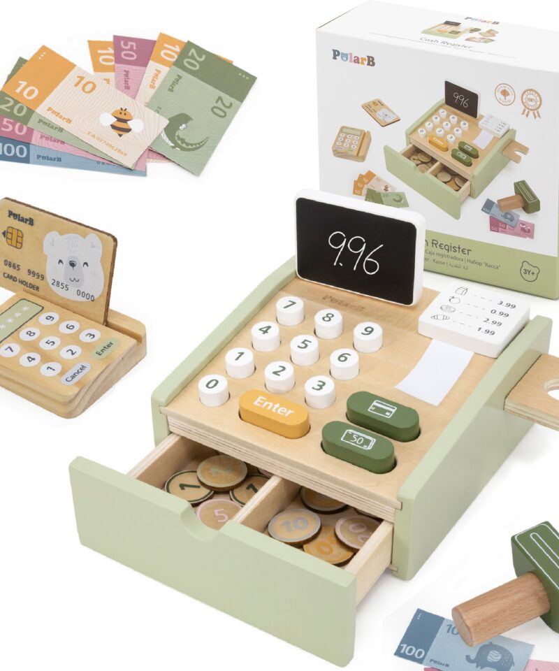 Puidust Kaupluse Kassa Mängukomplekt