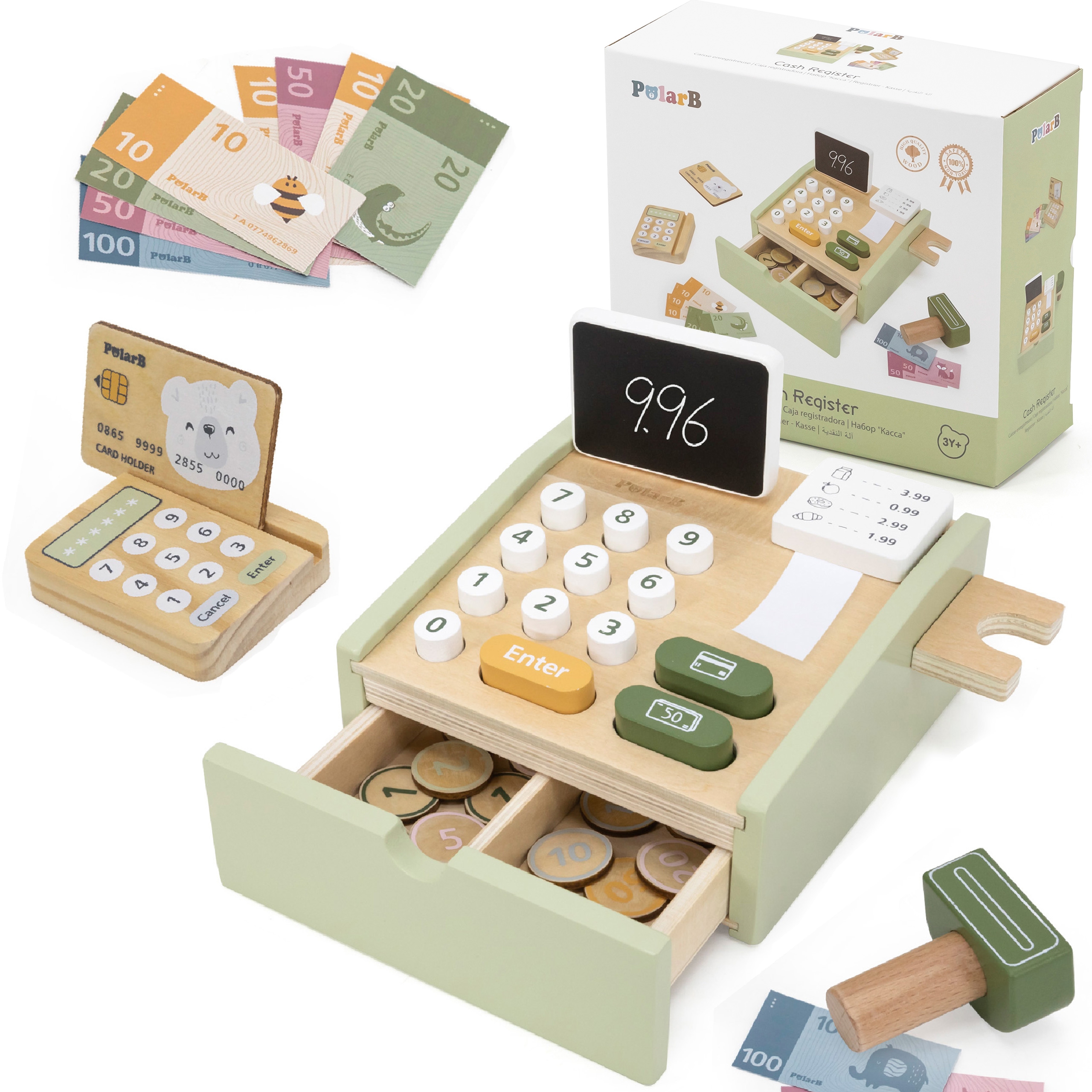 Puidust Kaupluse Kassa Mängukomplekt
