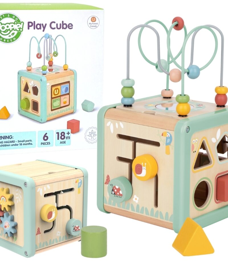 Mitmekülgne tegevuskast lastele pastellvärvides