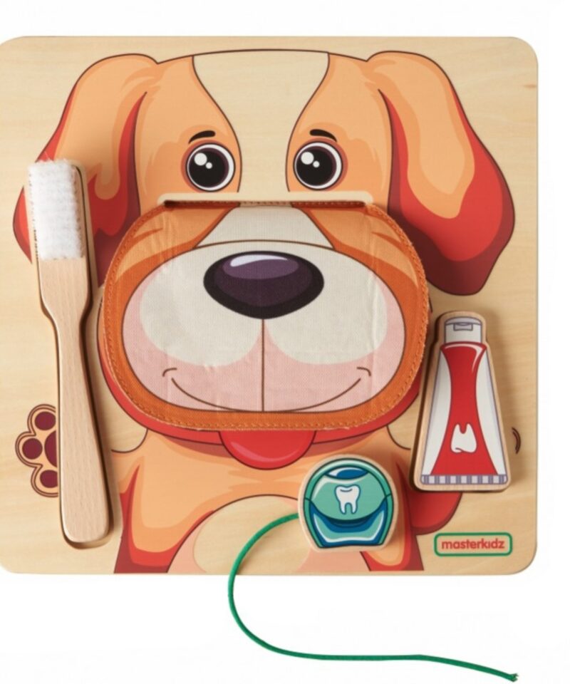 Laste hambahoolduse õppekomplekt koos koera mänguasjaga