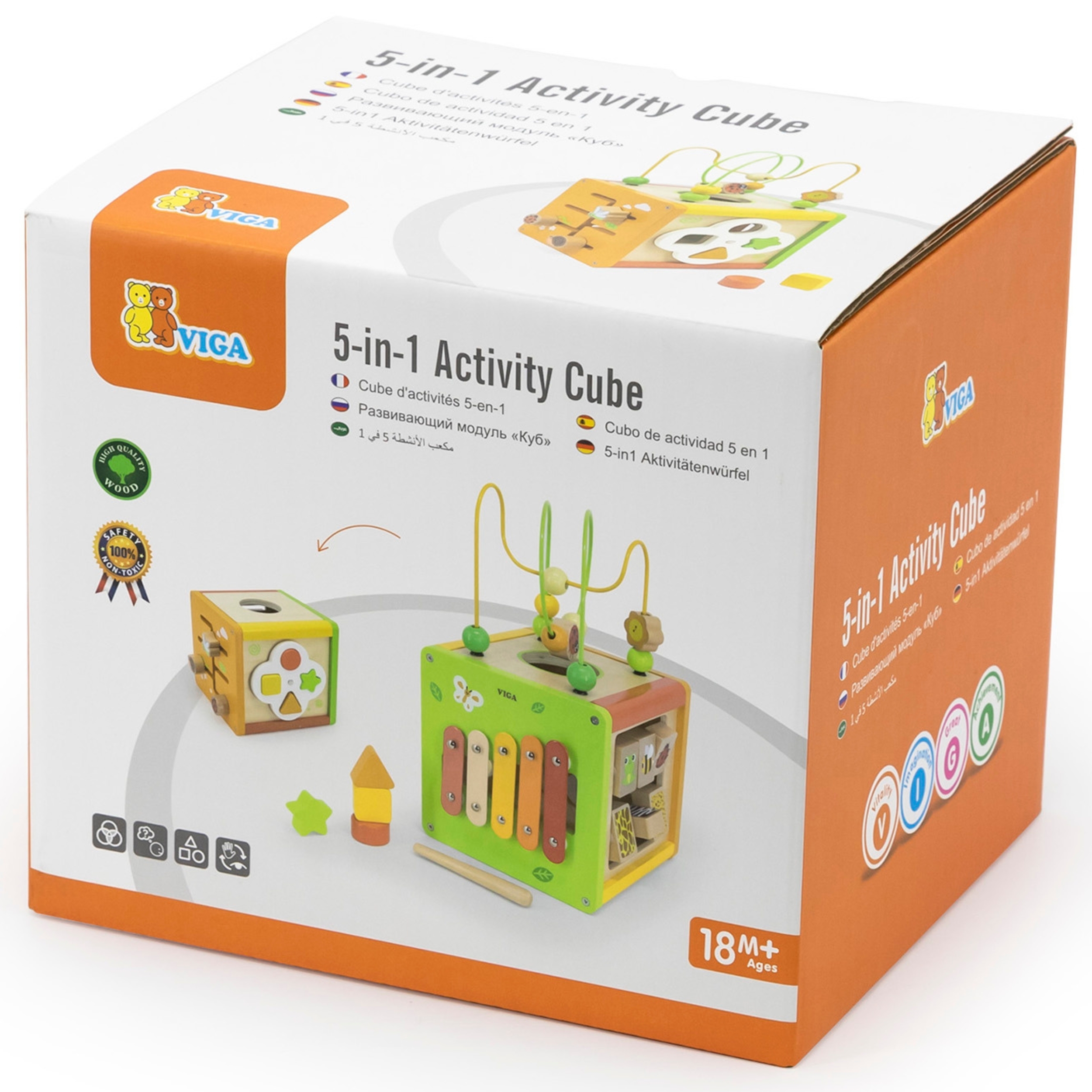 Lastele sobiv puidust õppimiskuubik