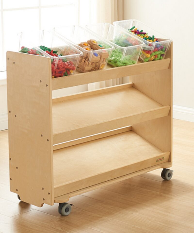 Riiul lastele ratastel, lihtne liigutada