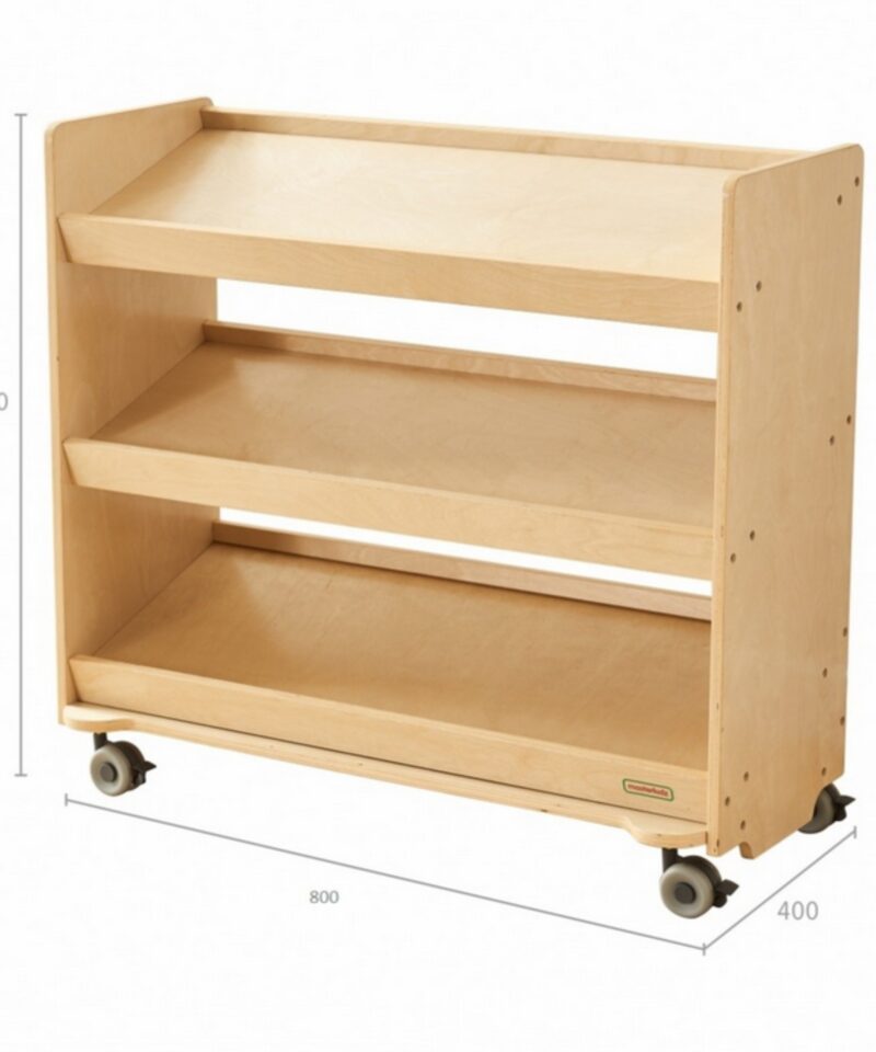 Lukustatavate ratastega riiul lastele