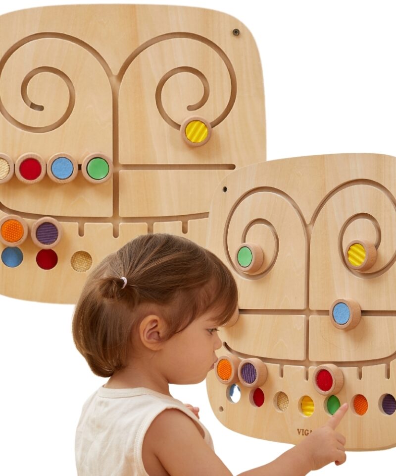 Puidust sensoorne tegevustahvel lastele