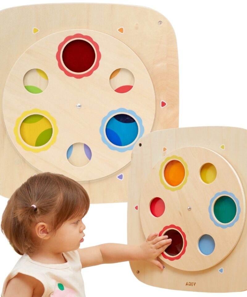 Interaktiivne puidust värvitahvel lastele