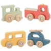 Puidust värvilised sõidukid lastele mängimiseks
