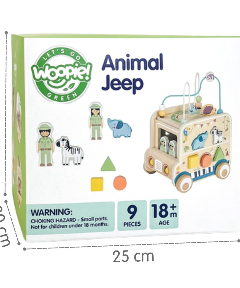 Safari teema puidust aktiivsuskuubikul