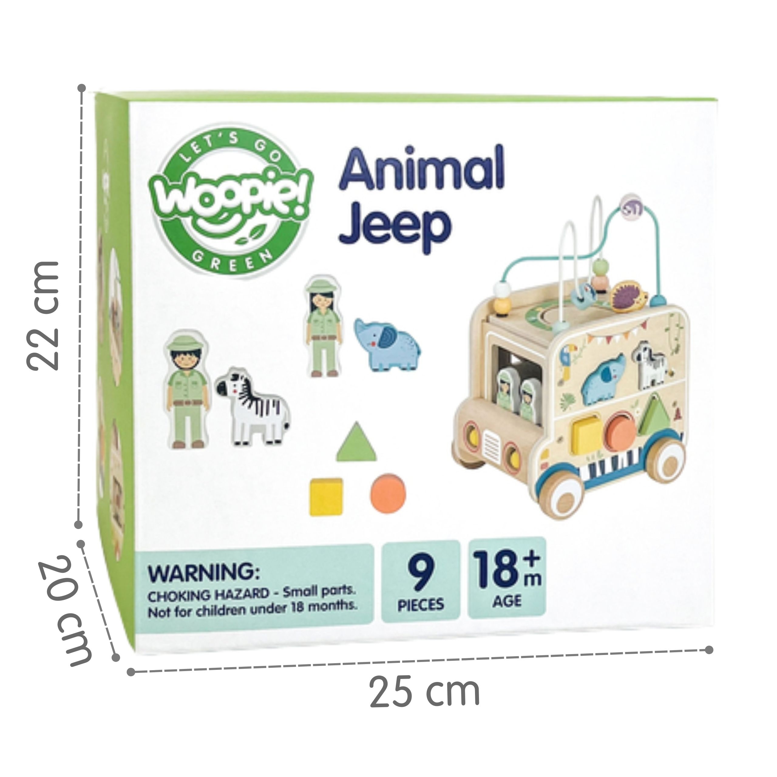 Safari teema puidust aktiivsuskuubikul