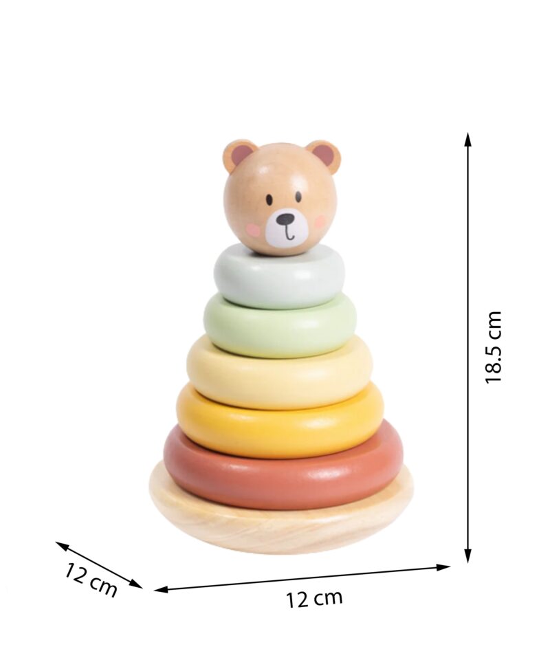 Värvilised rõngad ja puidust alus