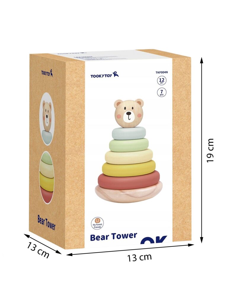 Värvilised rõngad ja puidust alus