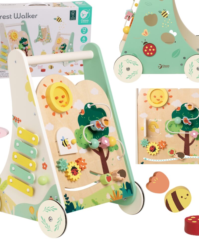 Mitmekülgne puidust käimistugi lastele