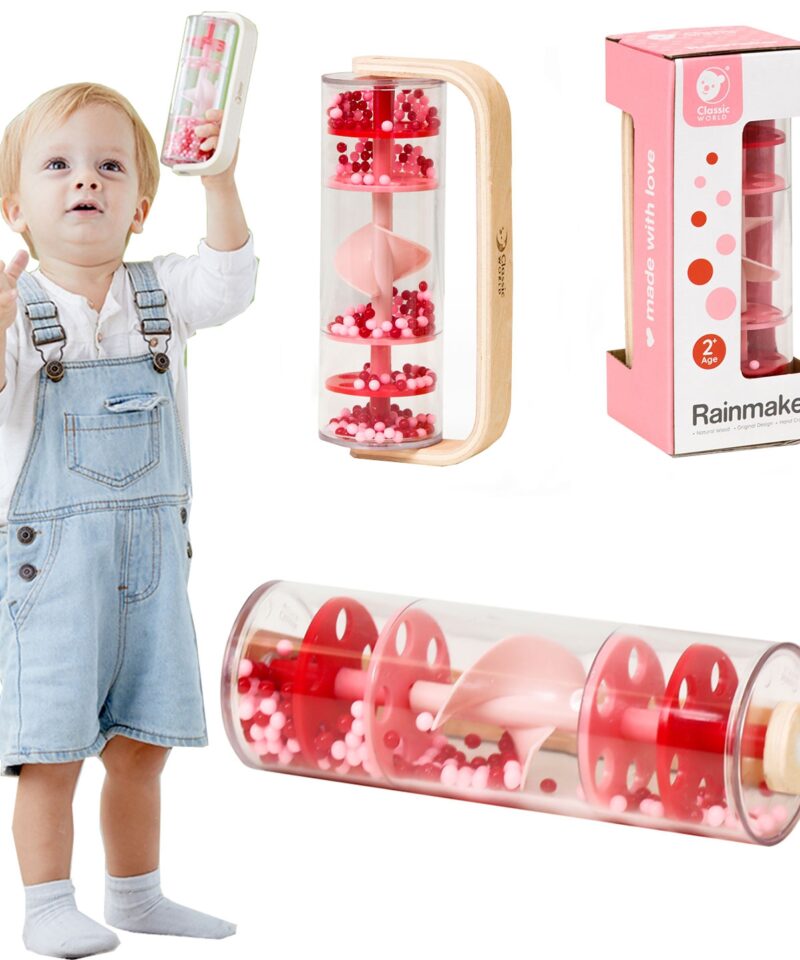 Punane vihmaveetoru mänguasi puidust