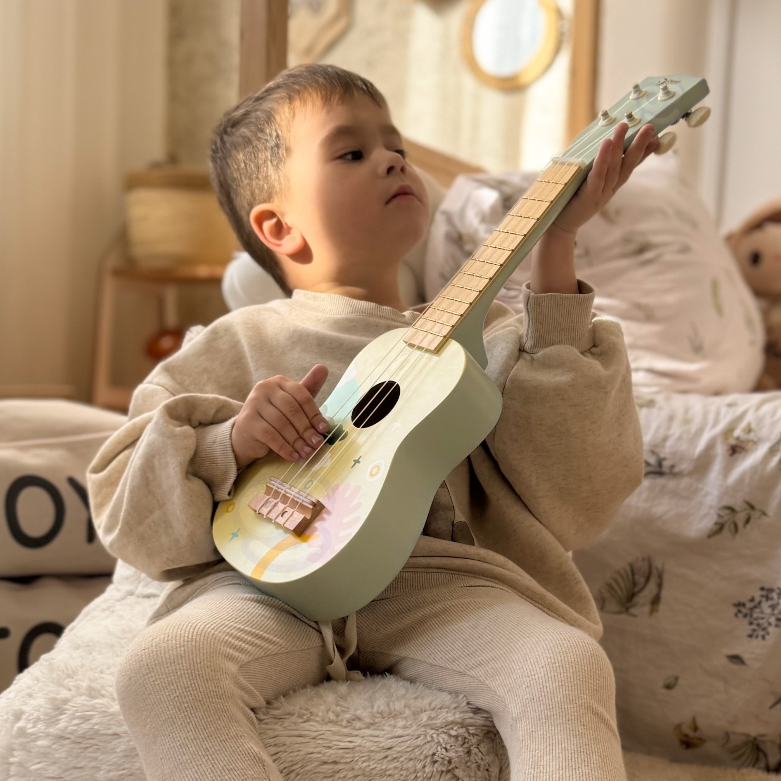 Ukulele koos kaitsekotiga