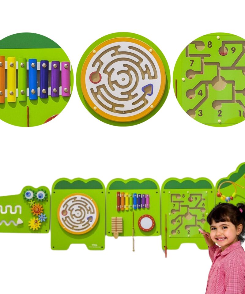 Laste sensoorne mängulaud krokodill kodus