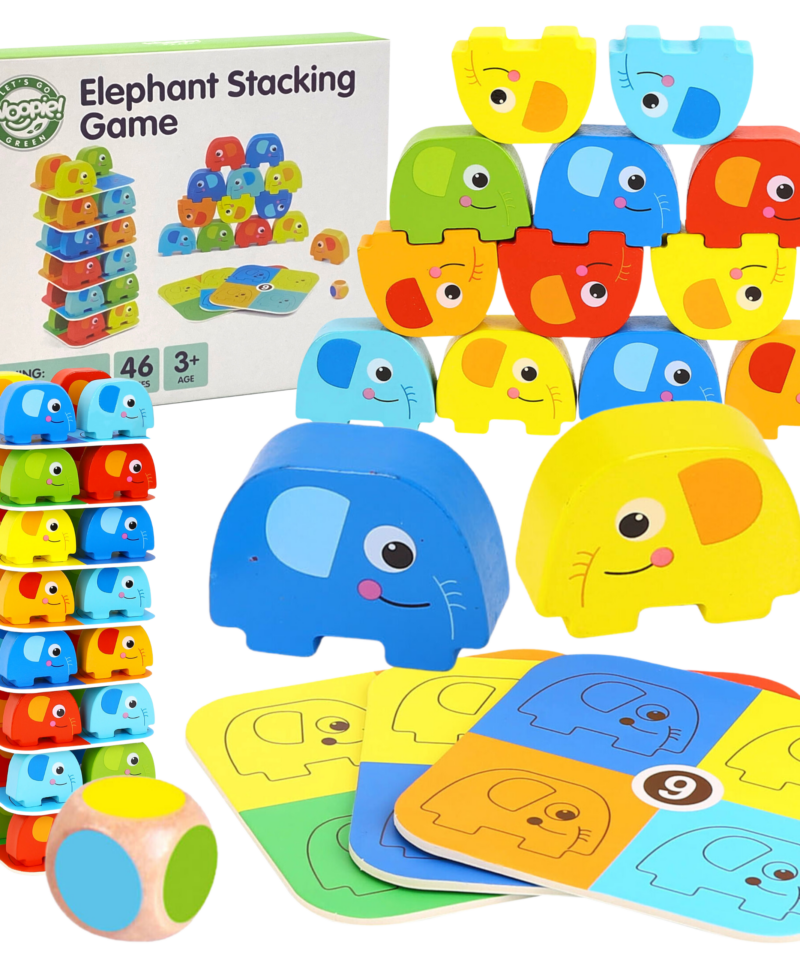 Lõbus tasakaalumäng lastele puidust elementidega