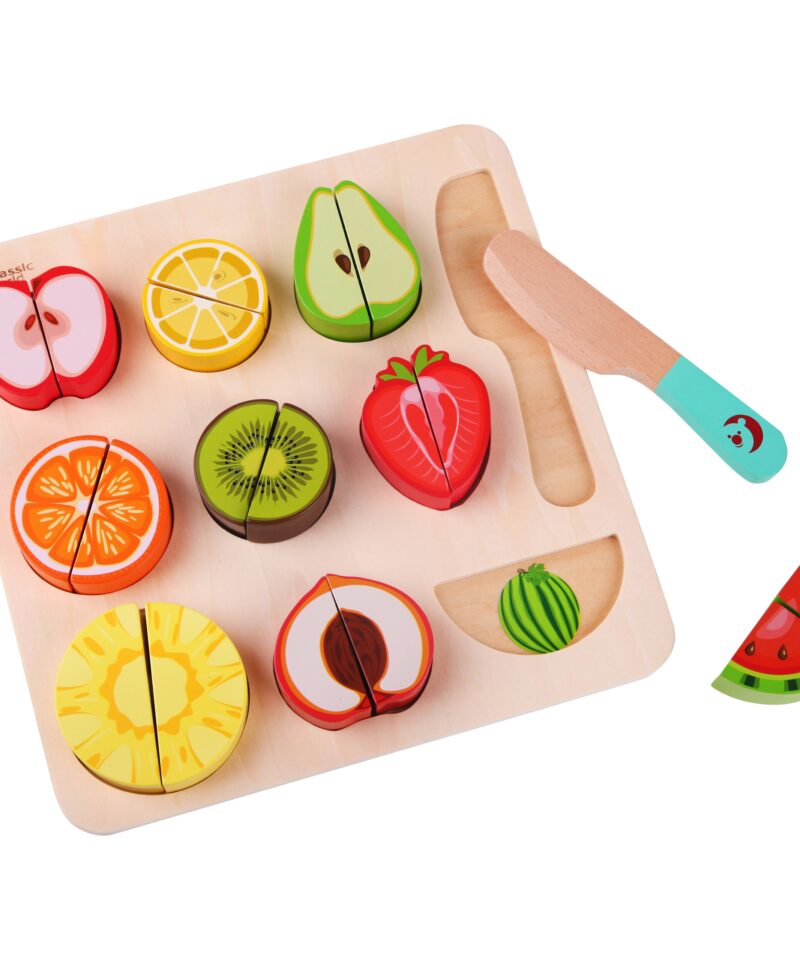 Värvikas puuviljade lõikamise mängukomplekt