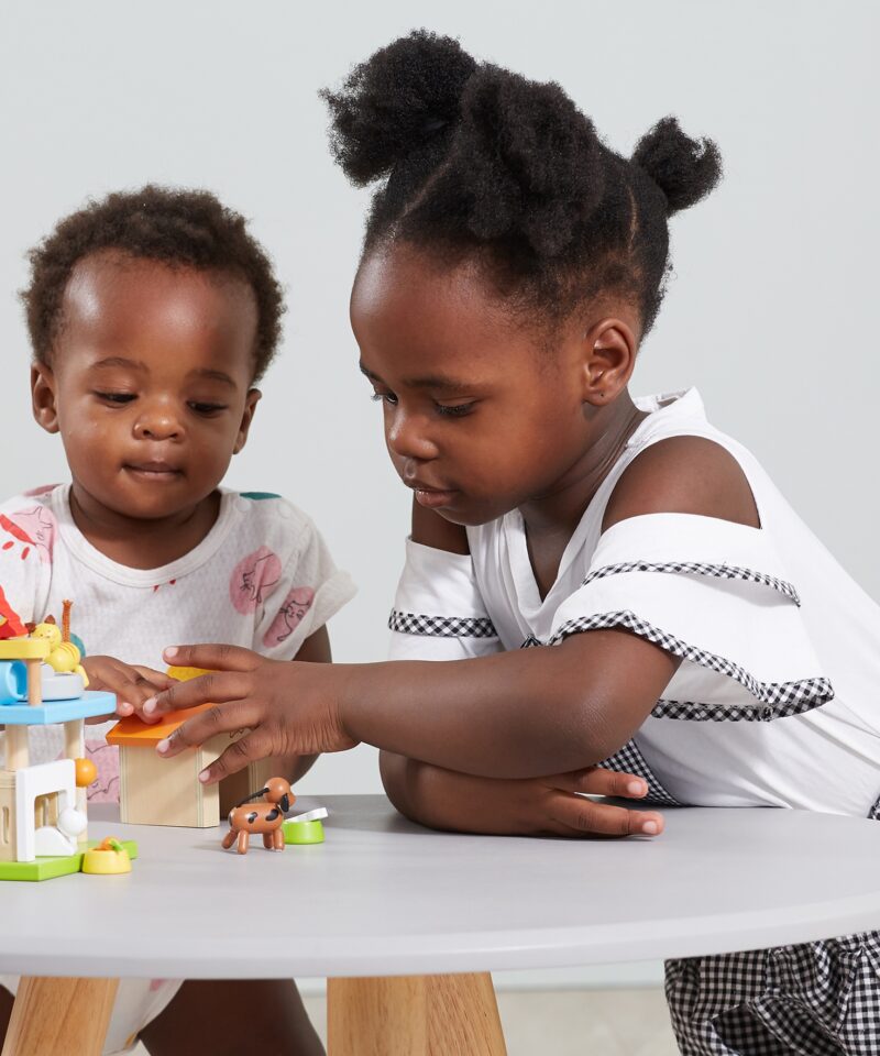 Kutsikas ja kuut puidust mängus