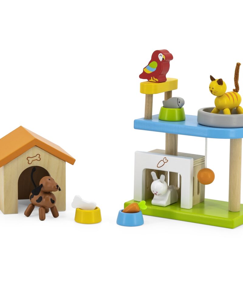 Jänes puidust mängukomplektis