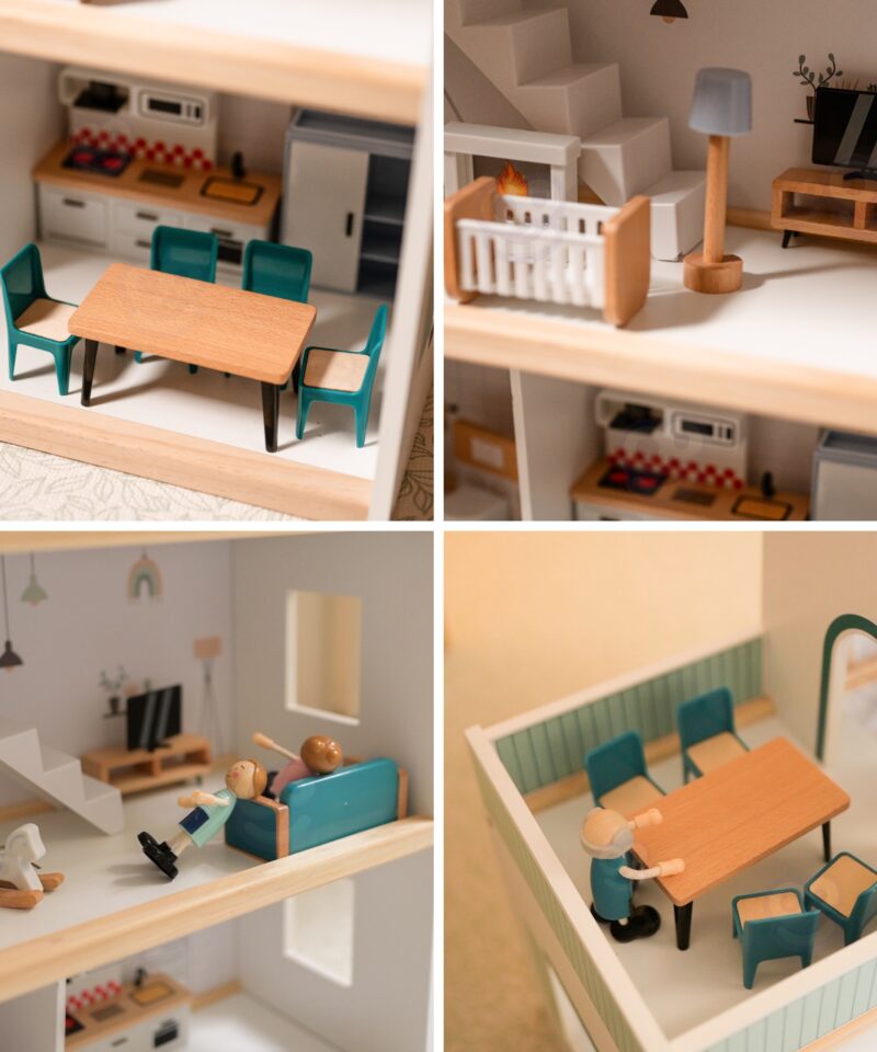 Puidust nukumaja rõdu ja magamistuba