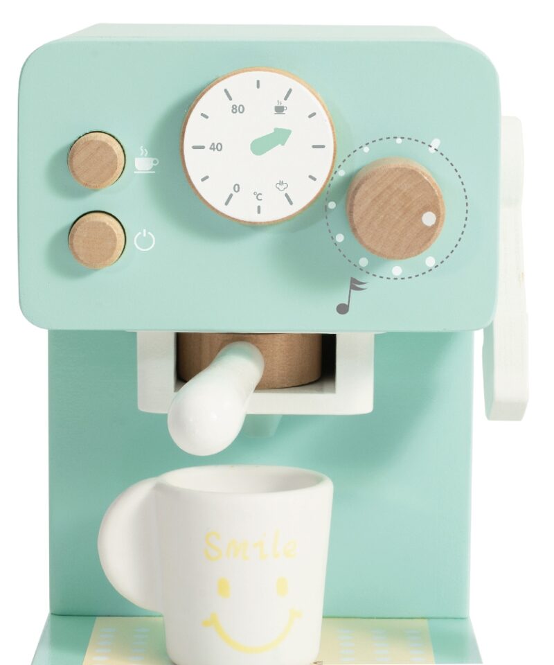 Puidust kohvimasin koos tarvikutega