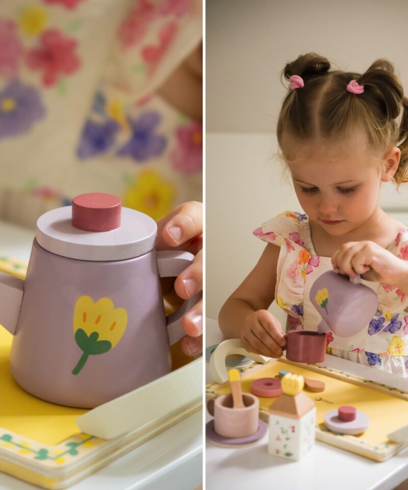 Lastele mõeldud teekann ja tassid