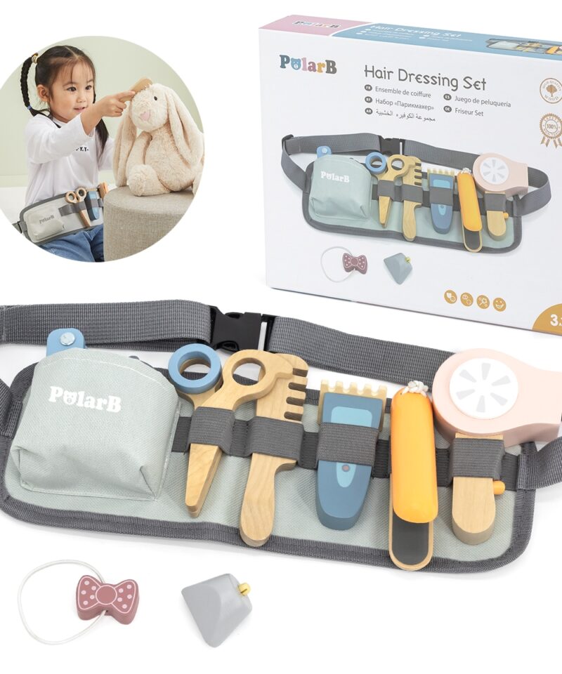 Laste puidust juuksurikomplekt mänguks