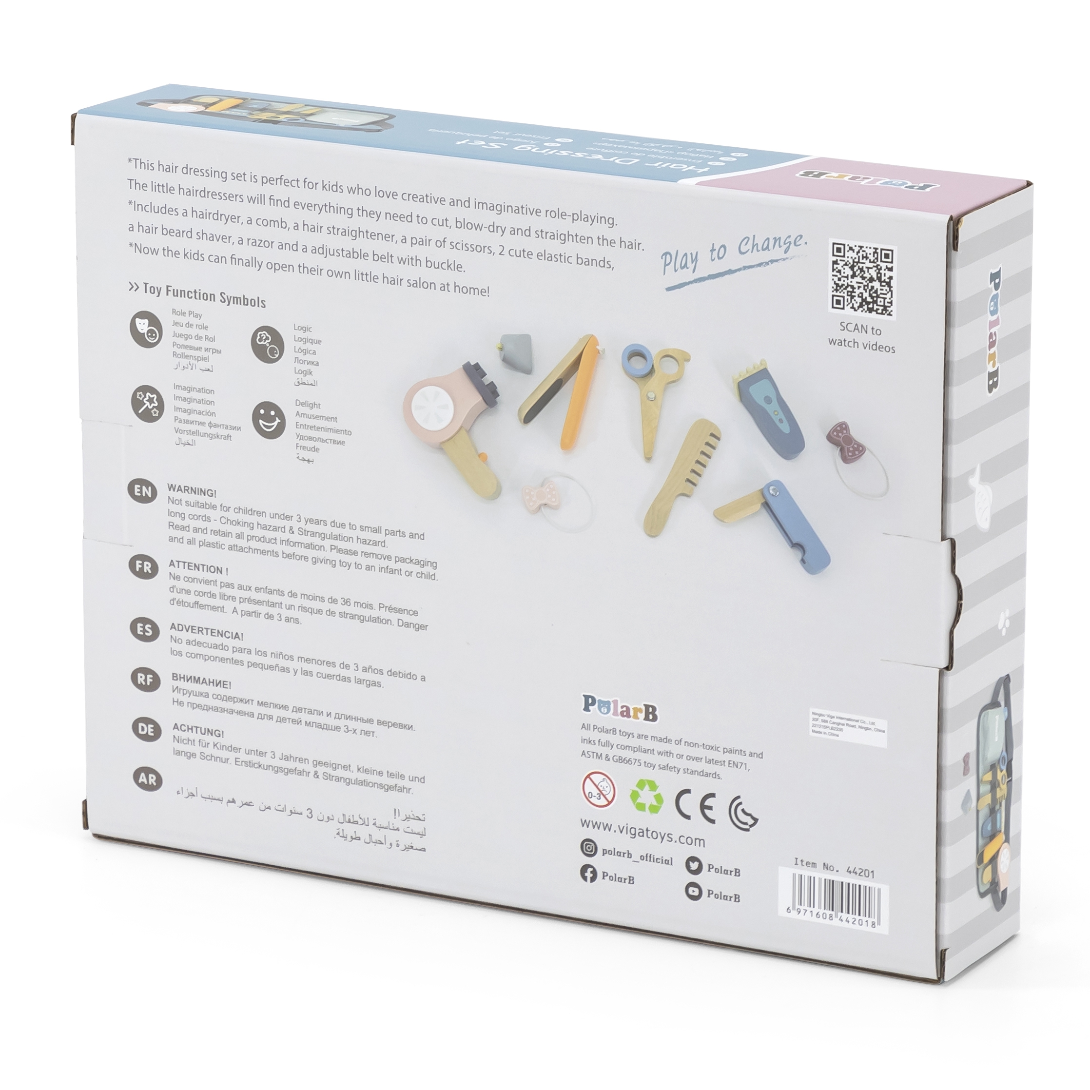 Rollimängu juuksurikomplekt lastele