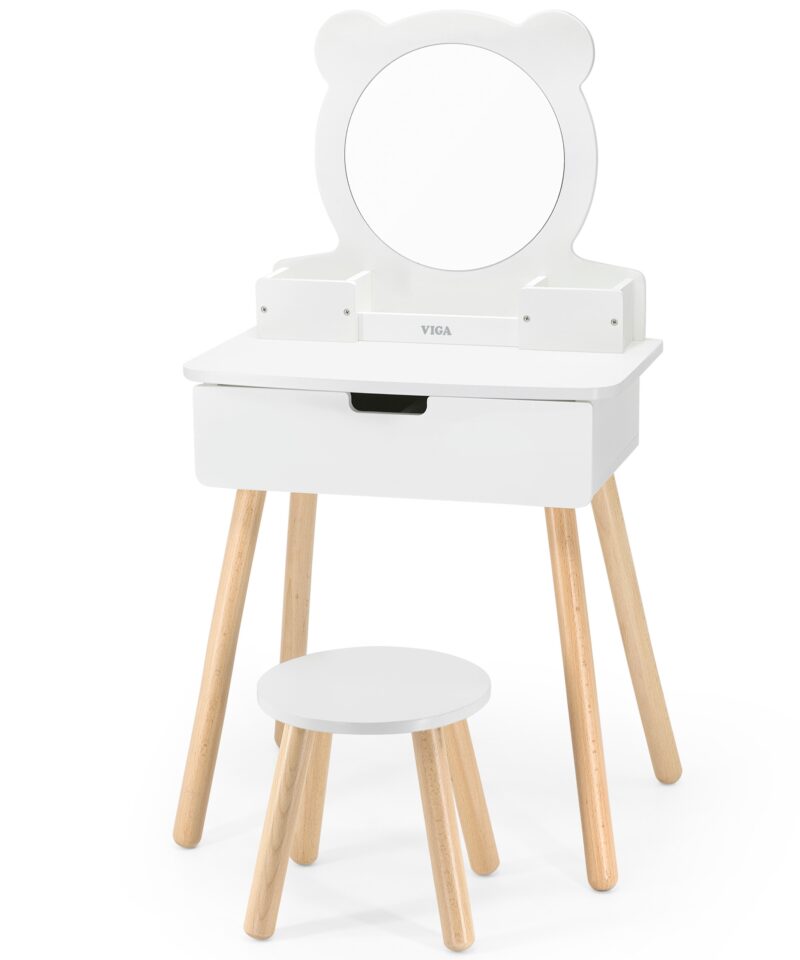 Puidust tualettlaud valge viimistlusega