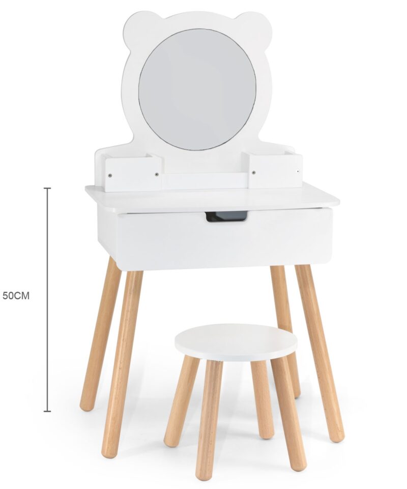 Puidust tualettlaud valge viimistlusega